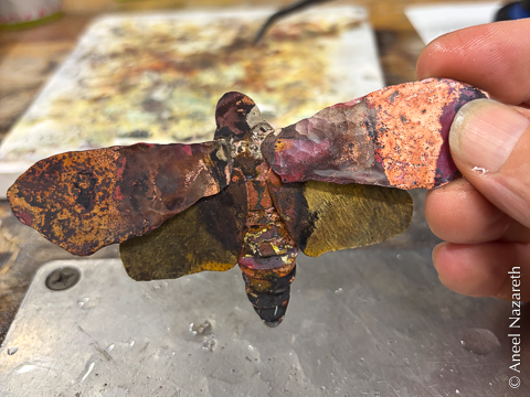 All four wing pieces are now soldered on